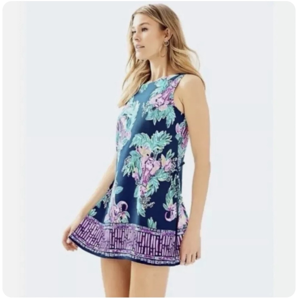 EUC Donna Romper Inky Navy Peanut Gallery Engineered Size 00. Lilly Pulitzer.